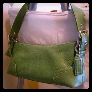 Adorable Grass Green Leather Coach Purse